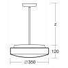 EDNA P3 LED-1L14C03ZK64/024 15W D=350mm Závěsné svítidlo, základna kov, povrch bílá, difuzor sklo opál, LED 15W, 2110lm, neutrální 4000K, 230V, IP41, tř.1, rozměry d=350mm, vč tyčového závěsu l=600mm náhled 4