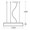 DELIA L4 LED-6L51B10ZL11 IP41 109W Závěsné svítidlo, základna kov, povrch bílá, difuzor plast PMMA opál, LED 109W, 14790lm, teplá 3000K, 230V, do koupelny IP41, tř.1, d=650mm, h=85mm, vč lank závěsu l=1000mm lze zkr náhled 4