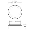 ELSA 1, LED-NZ1W/023 4000 Stropní svítidlo, SE pouze nouzové svícení 1h, základna kov, bílá, sklo opál, LED 1W, neutrální 4000K, 150lm/100lm, Ra80, 230V, IP44, tř.1, "F", d=250mm, h=84mm, sklo bajonet náhled 2