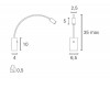 BERLIN nástěnné BODOVÉ svítidlo černá Nástěnné bodové svítidlo, těleso kov, povrch černá, LED 3W, 190lm, teplá 3000K, 230V, IP20, rozměry: 65x350mm, flexibilní rameno, základna obsahuje USB připojení vč vypínače náhled 2