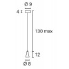 MINIMAL závěsný kabel s objímkou Závěsný kabel s objímkou, základna kov, povrch objímky bílá, povrch kabelu bílá, pro žárovku 1x60W, E27, 230V, IP20, tř.2, rozměry hlavice d=80mm, vč závěsného kabelu h=1300mm, lze krátit náhled 2