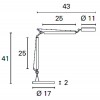 ALBI stolní lampa černá Stolní lampa, materiál kov, povrch černá, LED 5W, 410lm, neutrální 4000K, 230V, IP20, tř.2, dvě ramena 250 + 250mm, výška h=410mm, hlavice d=110mm, vypínač na kabelu náhled 2