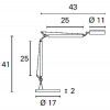 ALTER STOLNÍ lampa CHROM Stolní lampa, materiál kov, povrch chrom, LED 5W, 410lm, neutrální 4000K, 230V, IP20, tř.2, dvě ramena 250 + 250mm, výška h=410mm, hlavice d=110mm, vypínač na kabelu náhled 2