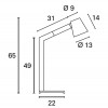 OSLO 4W E14 Stolní lampa, materiál kov, povrch bílá, pro žárovku 4W, E14, 230V, IP20, tř.2, ramena 490 + 310mm, výška h=650mm, hlavice d=130mm, vypínač na kabelu náhled 4