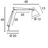 SUMMER STOLNÍ lampa Stolní lampa, materiál kov, povrch chrom, stínítko plast PCB, pro žárovku 1x15W, E27, 230V, IP20, tř.2, dvě ramena 250 + 250mm, hlavice d=120mm, vypínač na kabelu náhled 2