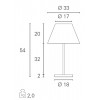 SOFT 1X15W E27 stolní Stolní dekorativní lampa, materiál kov, povrch chrom, stínítko bílá, pro žárovku 1x15W, E27, 230V, IP20, tř.2, rozměry d=330mm, h=540mm náhled 2