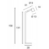 OSLO 4W E14 stojací Stojací lampa, materiál kov, povrch bílá, pro žárovku 4W, E14, 230V, IP20, tř.2, výška h=1500mm, hlavice d=130mm, vypínač na tělese náhled 4