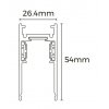 HOROS ECO TRACK MG 26,4x54, 48V Stropní lišta pro magnetický systém, materiál kov, povrch černá, 48V, rozměry 54x26,4mm, l=2000mm náhled 2