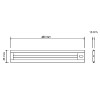 PALADIO SET LED 230V Světlo pod kuchyňskou linku, hliník, šedostříbrná, difuzor plast opál, LED 5W, denní 6000K, 360lm/cca 18W žár, vč. adaptéru 230V12V, IP20, l=430mm 65x12mm, s dotyk vyp, připojení adaptér náhled 3