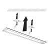 PALADIO SET LED 230V Světlo pod kuchyňskou linku, hliník, šedostříbrná, difuzor plast opál, LED 5W, denní 6000K, 360lm/cca 18W žár, vč. adaptéru 230V12V, IP20, l=430mm 65x12mm, s dotyk vyp, připojení adaptér náhled 4
