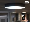 DER RO, 24W, CCT, RGB, IP54 Stropní venkovní svítidlo, plast, černá, difuzor plast opál, LED 24W, 2350lm, ovl smart telefon Tuya, WiFi, stmívání, nast teplota CCT teplá 3000K - denní 6000K, Ra80, RGB, 230V, IP54 d=283mm, h=52mm náhled 3