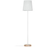 STELLAN Stojací lampa, těleso kov bílá a dřevo světlé, stínítko textil bílá, 1x20W, E27, 230V, IP20, tř.2, rozměry d=350mm, h=1615mm, vypínač na kabelu. náhled 1