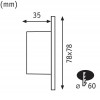 PREM WAND EBL Vestavné svítidlo do stěny čtvercové, materiál plast, bílá, LED 1,7W, teplá 2700K, 110lm, 230V, IP20, tř.2, 78x78x35mm, svítí dolů, montáž do KU68 náhled 3