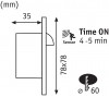 PREM WAND EBL SENSOR Vestavné svítidlo do stěny, PIR senzor pohybu, záběr 110°, dosah cca 3m, čas 4-5minut, materiál plast, bílá, LED 1,7W, teplá 2700K, 110lm, 230V, IP20, tř.2, 78x78x35mm, svítí dolů, montáž do KU68 náhled 3