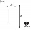 PREM WAND EBL Vestavné svítidlo do stěny kruhové, materiál plast, bílá, LED 1,7W, teplá 2700K, 110lm, 230V, IP20, tř.2, d=78mm, h=35mm, svítí dolů, montáž do KU68 náhled 3