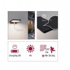 CYNAMO 4,8W, IP44, PIR, SOLAR Venkovní nástěnné solární svítidlo, PIR senzor pohybu, záběr 120°, dosah 2m, těleso plast černá, difuzor plast opál, LED 4,8W, 338lm, teplá 3000K, napájení solární panel, IP44, rozměry 105x29x173mm. náhled 3