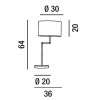 DRIBURG TL Stolní lampa, otočné rameno, těleso kov, povrch chorm broušený, stínítiko textil bílá, pro žárovku 1x40W, E27, 230V, IP20, rozměry d=300mm, h=640mm. náhled 2