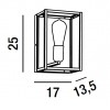 FRANKENN WL Nástěnné svítidlo, těleso kov, povrch černá mat, kryt sklo, pro žárovku 1x60W, E27, IP20, rozměry 170x250x135mm. náhled 2