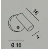 SALZUF VÝPRODEJ Nástěnné svítidlo, nastavitelný směr svícení, těleso kov, povrch černá mat, difuzor plast opál, LED 4,5W, 350lm, teplá 3000K, rozměry d=100mm, 160x40mm. náhled 3