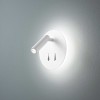 WILDBAD R Nástěnné svítidlo, nastavitelný směr svícení, těleso kov, povrch bílá mat, difuzor plast opál, LED 6W, 346lm + 3W,150lm, teplá 3000K, rozměry d=150mm. náhled 1