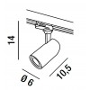 BOGEN Bodové svítidlo, nastavitelný směr svícení, těleso hliník, povrch černá, pro žárovku 1x35W, GU10, 230V, IP20, d=60mm, l=105mm, do 3F lišty Nordic Aluminium náhled 3