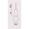 LUDEK HL 1x60W E27 Závěsný kabel s objímkou, těleso kov a keramika, povrch bílá lesk, pro žárovku 1x60W, E27, 230V, IP20, tř.1, rozměry d=80mm, h=160mm, černý PVC závěs kabel l=3000mm, lze zkr náhled 6