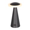 TAPER Stolní lampa, těleso hliník a plast, povrch černá, difuzor plast opál, LED 7W, teplá 3300K, 720lm, 230V, stmívatelné, IP20, tř.2, rozměry d=120mm, h=320mm, vč. USB připojení. náhled 1