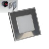 ENERGY STAR LED 1W Vestavné svítidlo do stěny, těleso kov, povrch nerez leštěná, difuzor plast opál, LED 1W, neutrální 4000K, 60lm, stř. život. 30000h, 230V, IP20, tř.2, 86x86x3 náhled 1