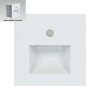 STEP LIGHT Vestavné svítidlo do stěny, PIR senzor, čas 30s,  těleso plast šedá, LED 1W, neutrální 4000K, 60lm, 230V, IP20, Ra80, tř.2, rozměry 87x87x43mm, vč. montážního boxu. náhled 2