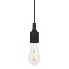 NIION 1x60W E27 Závěsný kabel s objímkou, těleso silikon, povrch černá, pro žárovku 1x60W, E27, 230V, IP20, tř.1. rozměry d=80mm, včetně závěsného kabelu s textilním úpletem h=1500mm, lze zkrátit náhled 2