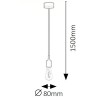 NIION 1x60W E27 Závěsný kabel s objímkou, těleso silikon, povrch černá, pro žárovku 1x60W, E27, 230V, IP20, tř.1. rozměry d=80mm, včetně závěsného kabelu s textilním úpletem h=1500mm, lze zkrátit náhled 6