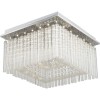 RELATA SQUARE LED 1x21W Stropní přisazené svítidlo, základna kov, povrch chrom lesk, difuzor plast mat s křišťálovými ověsy, LED 1x21W, neutrál 4000K, 1750lm, 230V, IP20, tř.1. rozměry 360x360x170mm náhled 1