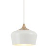 SOUCIE PENDANT 1x60W E27 Závěsné svítidlo, základna kov, stínítko kov, povrch lak bílá s detaily dřevo buk, pro žárovku 1x60W, E27, 230V, IP20, tř.1. rozměry d=300mm, vč. závěsného kabelu s textilním úpletem h=1300mm, lz zkr náhled 1