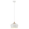 SOUCIE PENDANT 1x60W E27 Závěsné svítidlo, základna kov, stínítko kov, povrch lak bílá s detaily dřevo buk, pro žárovku 1x60W, E27, 230V, IP20, tř.1. rozměry d=300mm, vč. závěsného kabelu s textilním úpletem h=1300mm, lz zkr náhled 2