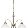 HELGO PENDANT 3x60W E27 Závěsné svítidlo, těleso kov, povrch bronz lesk, difuzor sklo opál, pro žárovku 3x60W, E27, 230V, IP20, tř.1. 3 ramena, rozměry d=700mm h=370mm, včetně závěsu h=1100mm, lze zkrátit náhled 1