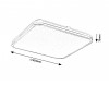 BORAGO SQ, 72W, CCT Stropní svítidlo, čtvercové, těleso kov, povrch chrom, difuzor plast opál se třpyt. efektem, LED 72W, dálk ovl. CCT teplá 3000K - denní 6200K, 4500lm, stmív, 230V, IP20, rozměry 455x455x75mm. náhled 4