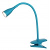 JEFF Stolní lampa s klipem, skřipcem, těleso plast, povrch modrá, flexibilní rameno, LED 4,5W, 330lm, teplá 3000K, 230V, IP20, tř.1. rozměry l=130mm, h=350mm náhled 1