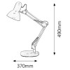 SAMSON Stolní lampa, dvě ramena, těleso kov, stínítko kov, povrch lak šedostříbrná lesk s černými detaily, pro žárovku 1x60W, E27, A60, 230V, IP20, tř.1. rozměry d=370mm h=490mm náhled 6