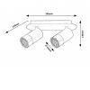 ZIRCON Stropní bodové svítidlo, nastavitelný směr svícení, těleso kov, povrch černá mat a chrom, pro žárovku 2x5W, GU10 ES50, 230V, IP20, tř.1, rozměry d=52mm, l=240mm. náhled 2