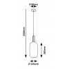 SINOPIA Závěsné svítidlo, lustr, základna kov, povrch zlatá, stínítko sklo kouřový opál, pro žárovku 1x60W, E27, 230V, IP20, tř. 1, rozměry d=145mm. h=285mm, vč závěs kabelu l=1215mm, lze zkrátit. náhled 2