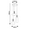 SINOPIA Závěsné svítidlo, lustr, základna kov, povrch zlatá, stínítko sklo kouřový opál, pro žárovku 3x60W, E27, 230V, IP20, tř. 1, rozměry d=400mm, vč závěs kabelu l=1300mm, lze zkrátit. náhled 2