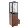 GLYCY WL 1x60W, E27, IP44 Nástěnné venkovní svítidlo, těleso kov, dekor dřevo dub, krycí sklo čiré, pro žárovku 1x60W, E27, 230V, IP44, tř.1, rozměry 90x90mm, h=310mm. náhled 1