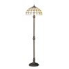 PLEVA FLOOR 2x60W E27 Stojací lampa, základna kov, povrch mosaz antická zašlá, difuzor sklo vitráž motiv mozaiky, pro žárovku 2x60W, E27, 230V, IP20, tř.1. rozměry d=400mm h=1480mm náhled 1