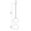 HADES 200mm Závěsné svítidlo, základna kov, povrch chrom broušený, difuzor sklo opál, pro žárovku 1x42W, E27, 230V, IP20, difuzor d=200mm, vč lankového závěsu h=1100mm, lze zkrátit náhled 3