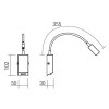 HELLO-LED Nástěnné svítidlo, rameno flexibilní husí krk, základna kov, těleso kov, povrch lak černá mat, krycí sklo čiré, LED 1x3W, teplá 3000K, 240lm, 230V, IP20, tř.1. rozměry 50x30x457mm náhled 4