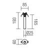 ARUTICA LED 1X6W VÝPRODEJ Vestavné bodové svítidlo, nastavitelný směr svícení, těleso kov, povrch bílá mat, LED 1x6W, teplá 3000K, 413lm, 230V, IP20, tř.1. rozměry 60x60x165mm náhled 4