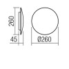 UMBRA Nástěnné svítidlo, těleso hliník, povrch bílá, difuzor akryl opál, LED 18W, 1265lm, teplá 3000K, 230V, IP20, tř.1, rozměry d=260mm, h=45mm náhled 9