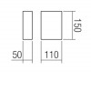 MATCH Nástěnné svítidlo, těleso hliník, povrch černá, LED 6W, 600lm, teplá 3000K, 230V, IP20, tř.1, rozměry 50x110x150mm, svítí nahoru/dolů náhled 3