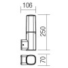 CRAYON-AP Nástěnné venkovní svítidlo, těleso hliník, povrch lak šedá tmavá mat, difuzor plast opál, pro žárovku 1x48W, E27, 230V, IP54, tř.1. rozěry 106x250x70mm náhled 3