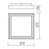 BAZEL-PL-LED 25W, IP54 Stropní venkovní svítidlo čtvercové, základna hliník, povrch lak bílá mat, difuzor plast opál, LED 1x25W, teplá 3000K, 1950lm, 230V, IP54, tř.1. rozměry 270x270x54mm náhled 4